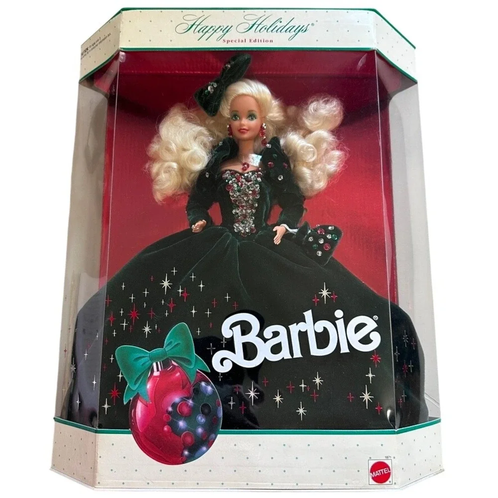 Vintage Mattel Happy Holidays Barbie Kids Green NEW Special Edition 1991 1871